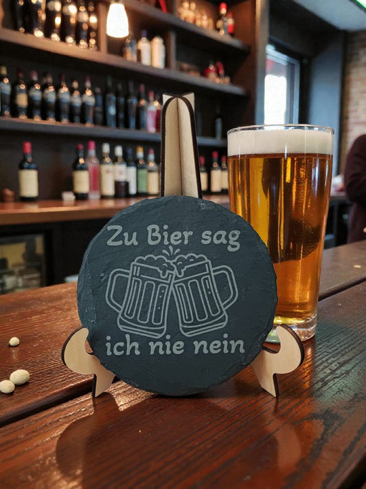 Schieferuntersetzer rund